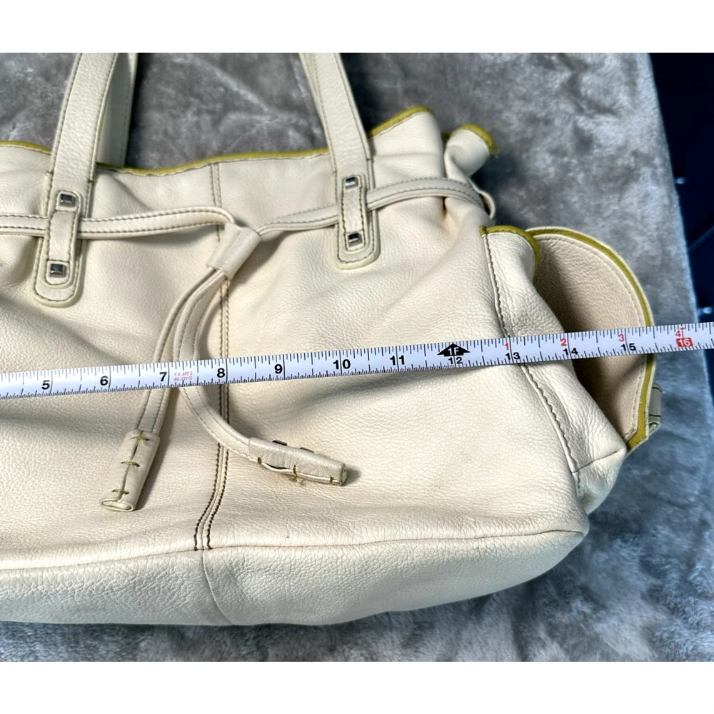 White Leather Baby Diaper Bag Silver Studded Satchel Shoulder Handbag